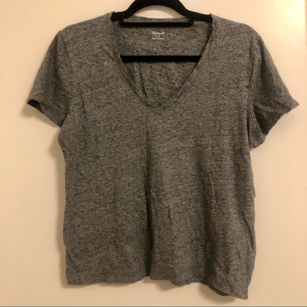 Madewell Gray V-Neck T-Shirt